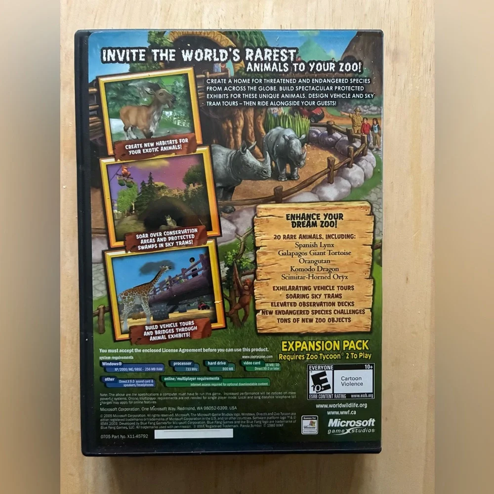 Zoo Tycoon 2 Endangered Species Expansion Pack PC 2005 Microsoft